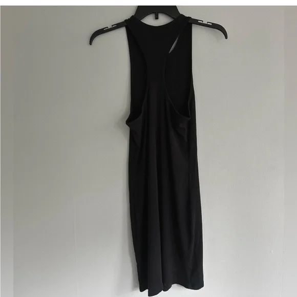BABATON Black Ribbed Racerback Mini Dress Capsule Basic Travel Layering Size M - Picture 7 of 9